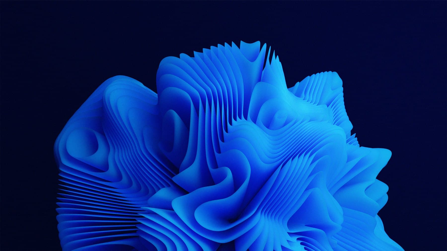 Abstract blue forms on a dark background