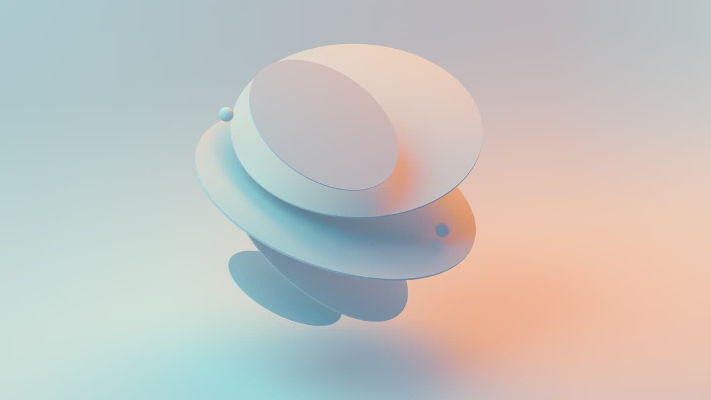 Abstract blue and white shapes