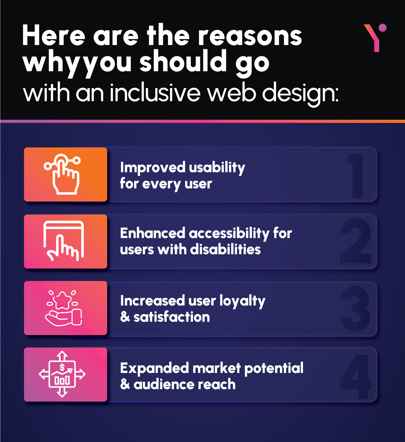 Key pointers of Inclusive Web Design in infographic form