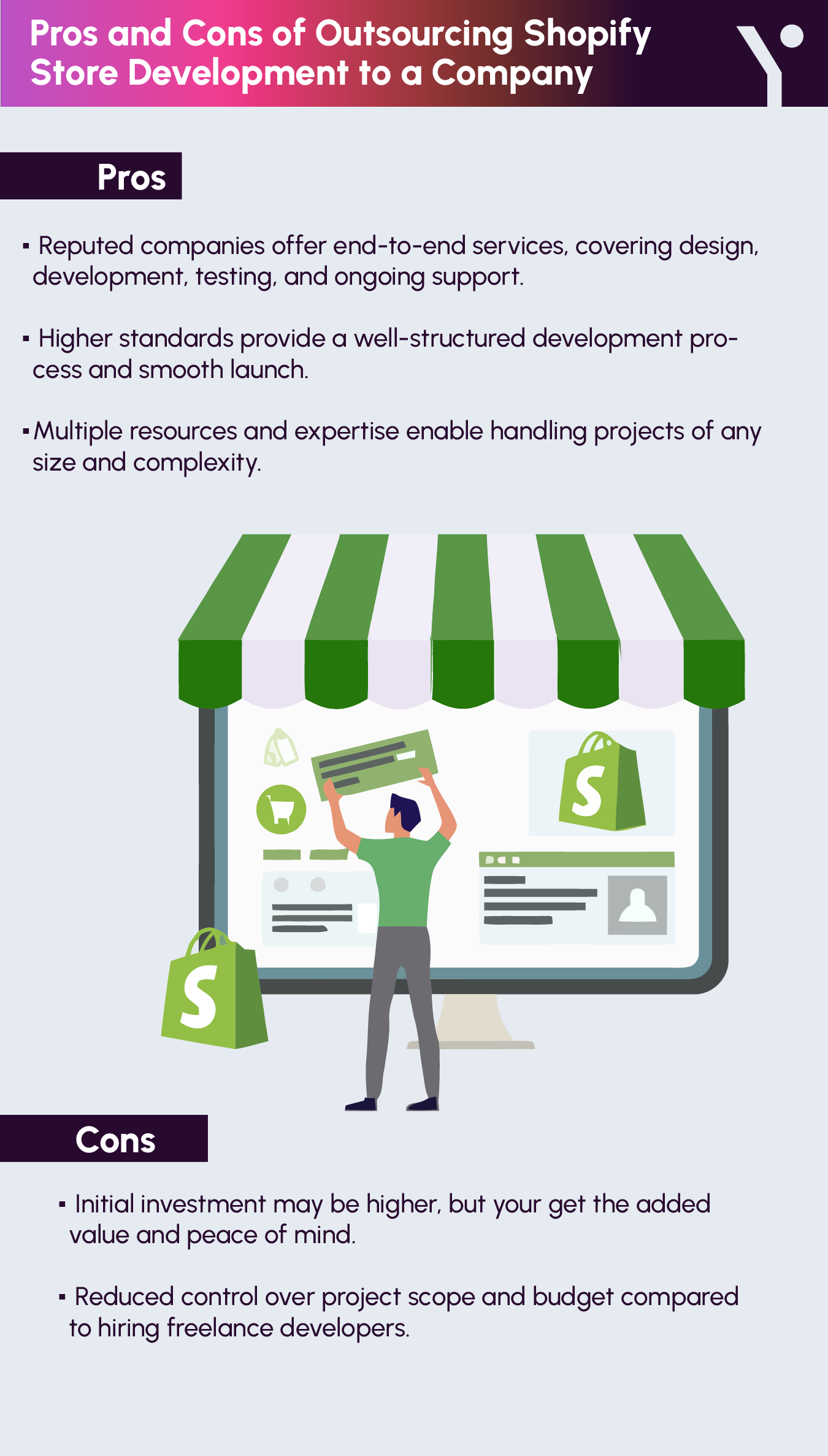 Key pointers of The Benefits of Hiring an App Development Company for Your Shopify Store in infographic form